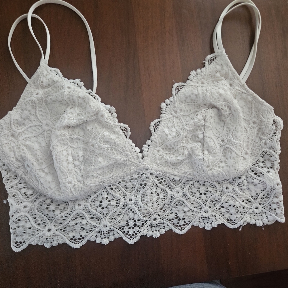Lace Trim Bralette in Cream